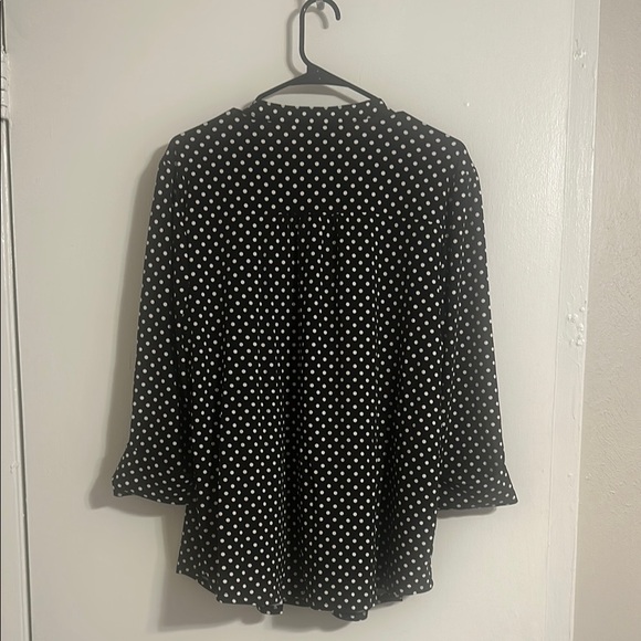 Cocomo Black and White Buttoned Mandarin Collar Blouse - Picture 8 of 8